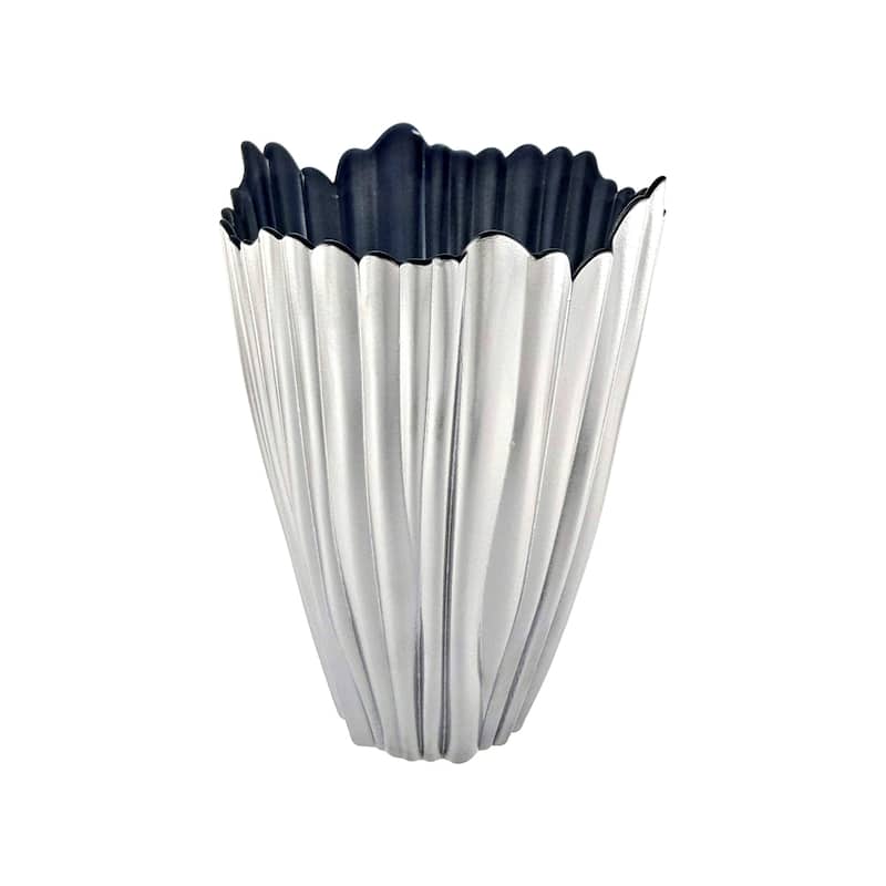CORAL Glass Vase - Silver - 8"