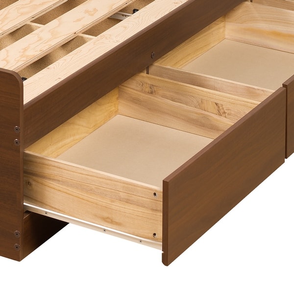 Prepac Queen Mate S Platform Storage Bed With 6 Drawers Cherry Overstock 2460979