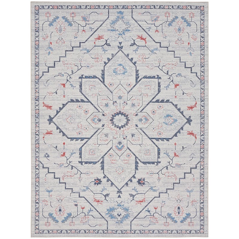 New Concept Washables Indoor only Persian Machine Washable Area Rug - 9' 2" x 12' - Blue - Rectangle