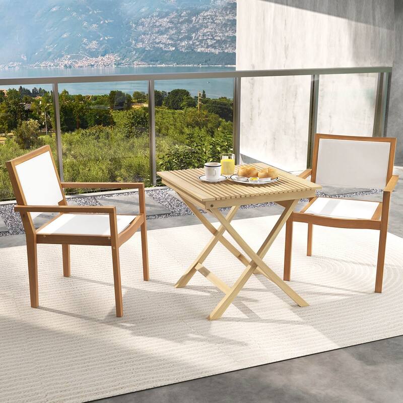 Costway Stackable Dining Chair Set of 2/4 with Wear-resistant Fabric &