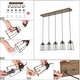 preview thumbnail 16 of 18, Farmsy Modern Farmhouse Linear Faux Wood Metal Chandelier Glass Adjustable Kitchen Island Pendant for Dining Room