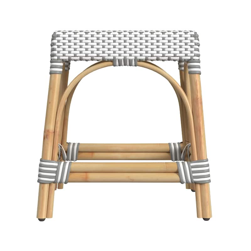 Robias Rattan Rectangular 18" Dining Stool