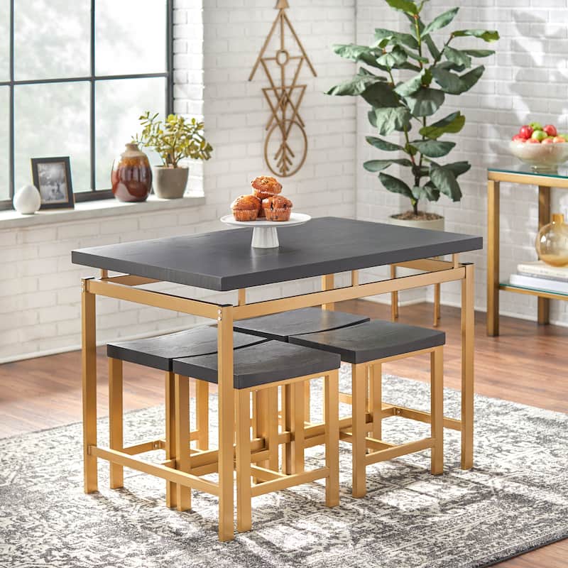 Simple Living Delano Two-tone 5-piece Dining Set - Gold/Black