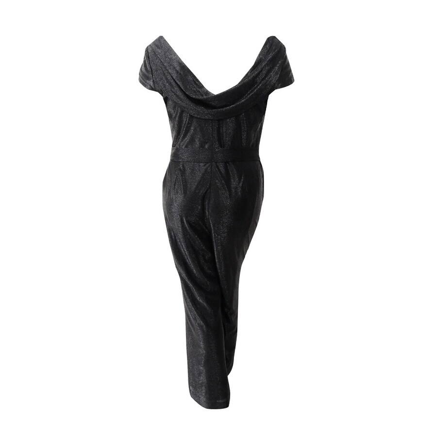 tahari metallic jumpsuit