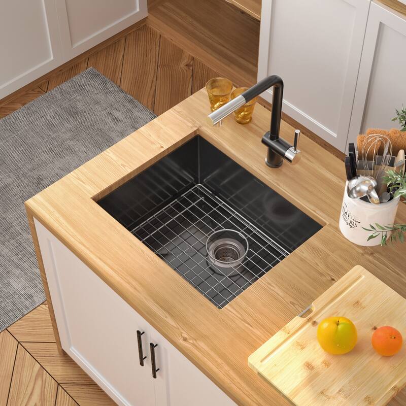 Undermount Stainless Steel Kitchen Sink -Black-Single Bowl