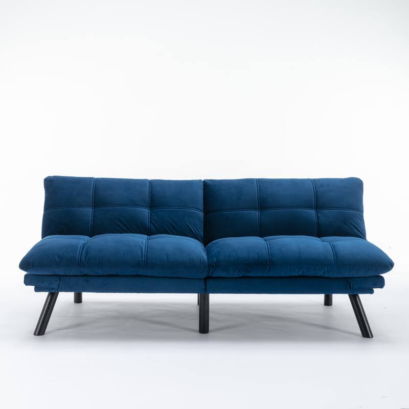 Modern 2-Seater Foldable Sofa Bed with 800 lbs Capacity and Adjustable Backrest