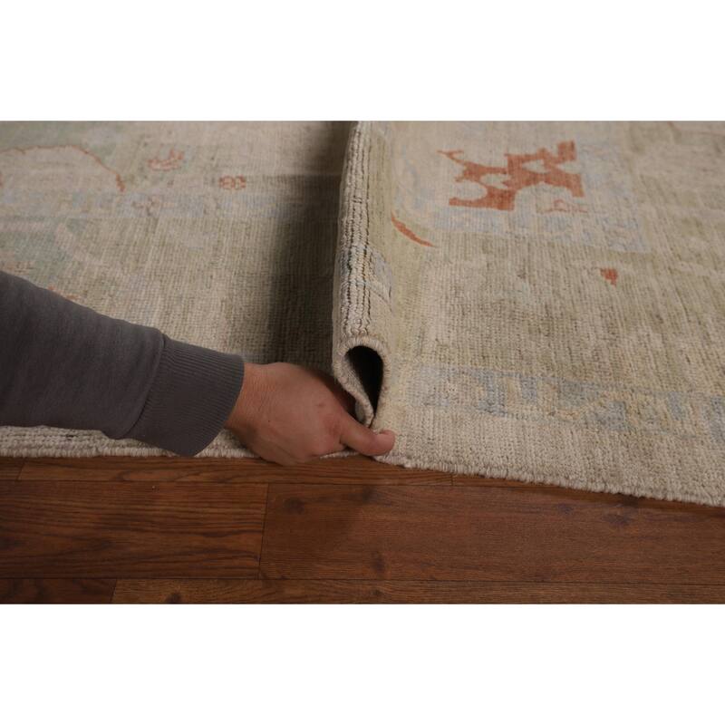 Vegetable Dye Oushak Oriental Area Rug Handmade Wool Carpet - 6'0"x 8'7"