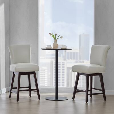 Noah Upholstered 26-inch Counter Height Swivel Barstool Set of 2