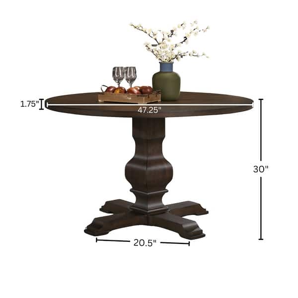 dimension image slide 1 of 4, Roundhill Furniture Havre Pedestal Base Round Dining Table