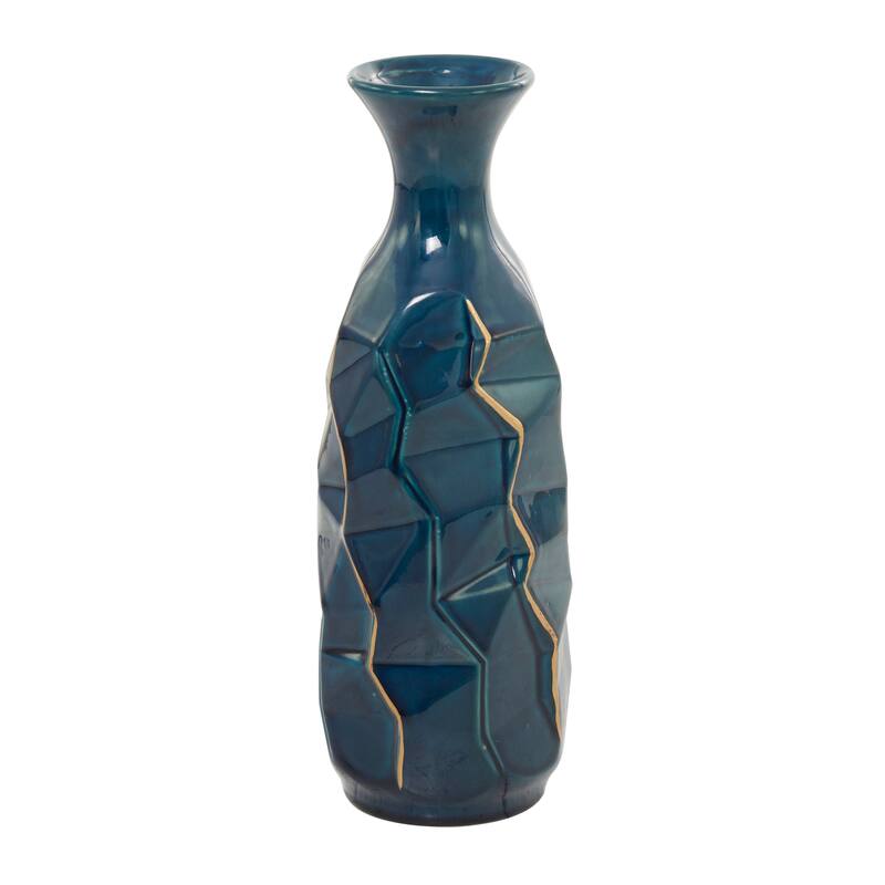 Blue Modern Smooth Glazed Stoneware Vase