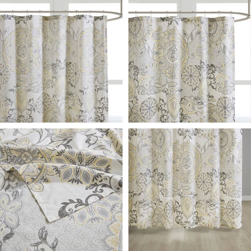 Madison Park Loleta Printed Cotton Shower Curtain