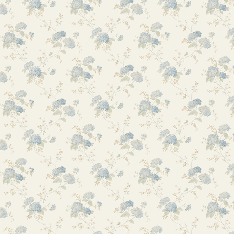 Plano Mini Hydrangea Trail 20.5 In X 33 Ft Washable Wallpaper - Cream
