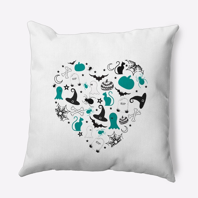 Halloween Heart Accent Pillow - Desert Turquoise - 20" x 20"