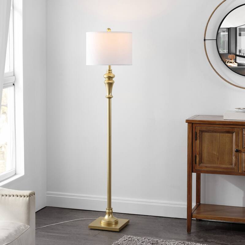 SAFAVIEH Lighting Mikie 61-inch Antique Black Led Floor Lamp - 14" W x 14" L x 61" H - 14"W x 14"D x 61"H - Gold