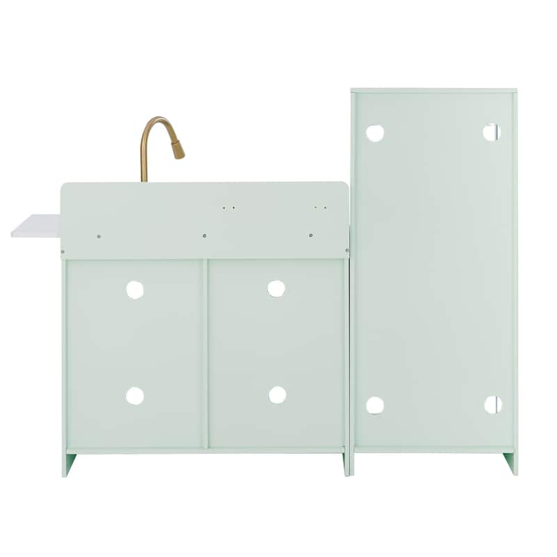 Teamson Kids - Little Chef Charlotte Modern Play Kitchen - Mint / Gold - 41.61" L x 11.81" W x 31.89" H