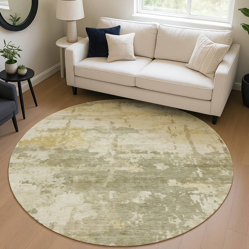 Machine Washable Indoor/ Outdoor Crouppen Modern Chantille Rug
