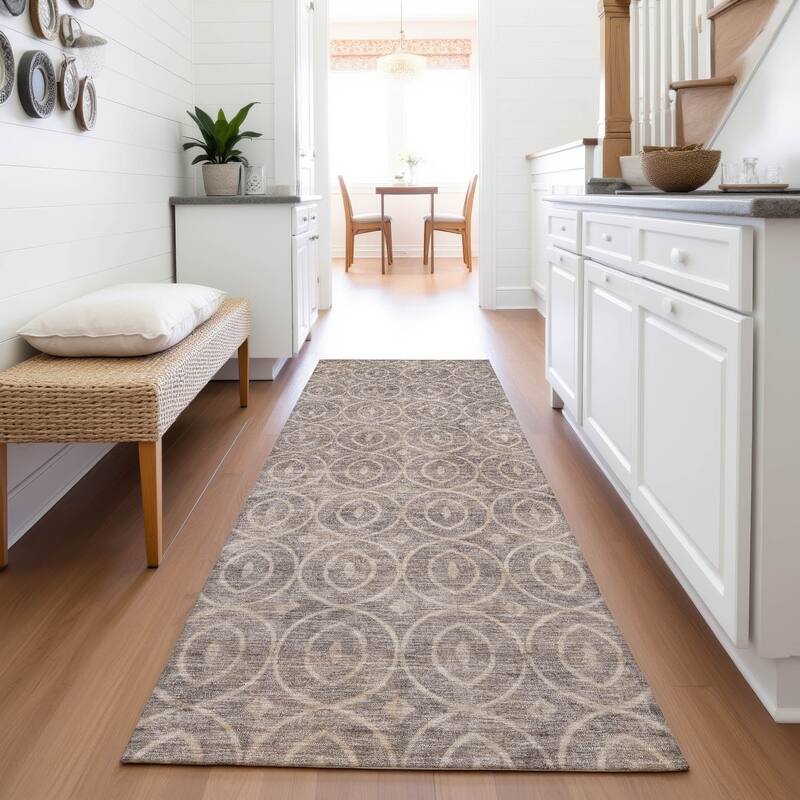 Premium Washable Super Soft Casual Contemporary Mayfield Rug - Mocha - 2'3" x 7'6"