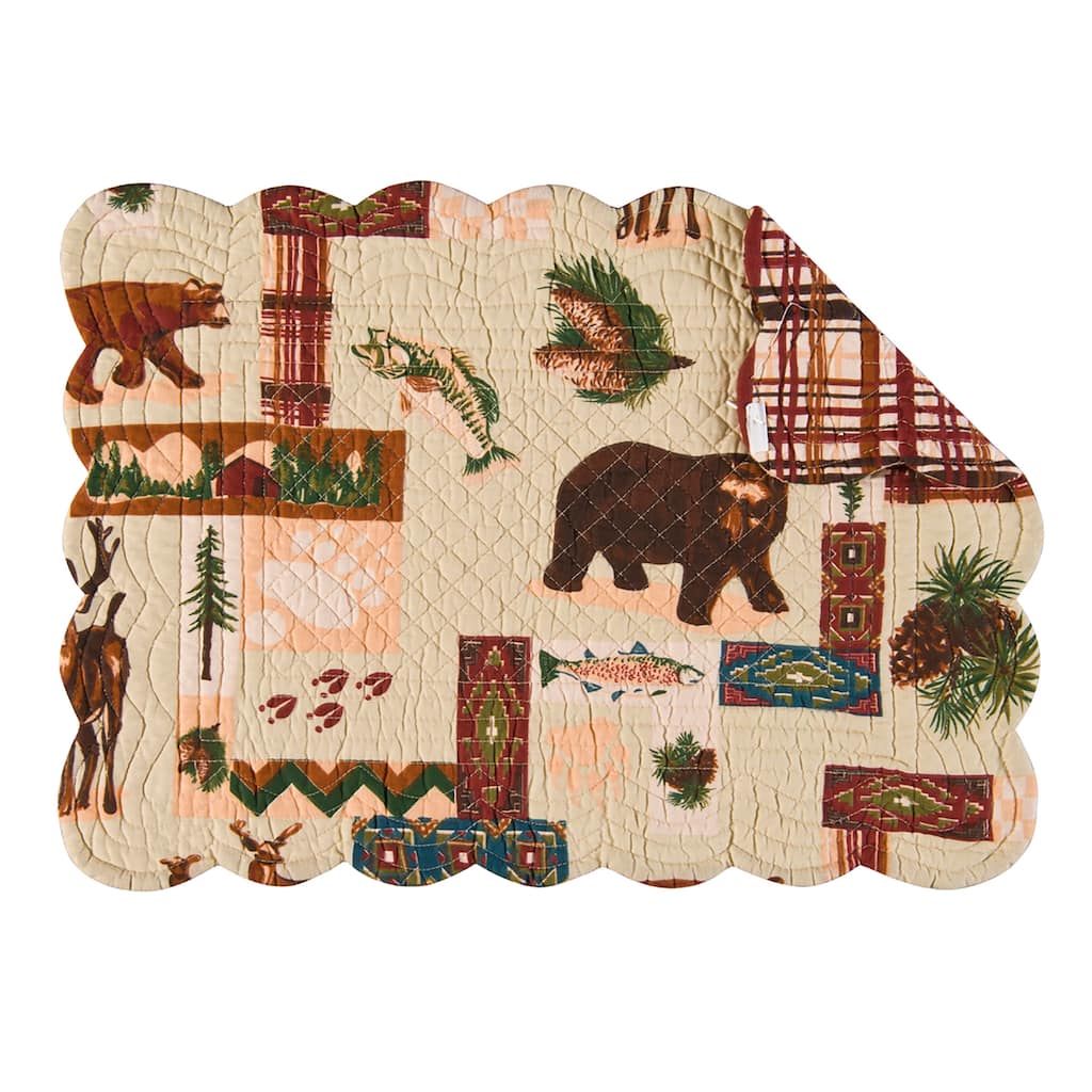 Dakota Cotton Quilted Rectangular Reversible Placemat Set of 6 - Set of 6