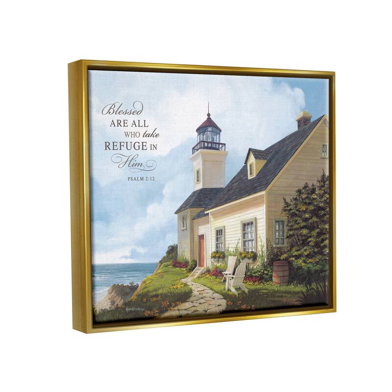 Stupell Religious Proverb Coastal Scene Framed Floater Canvas Wall Art Design by Michael Humphries