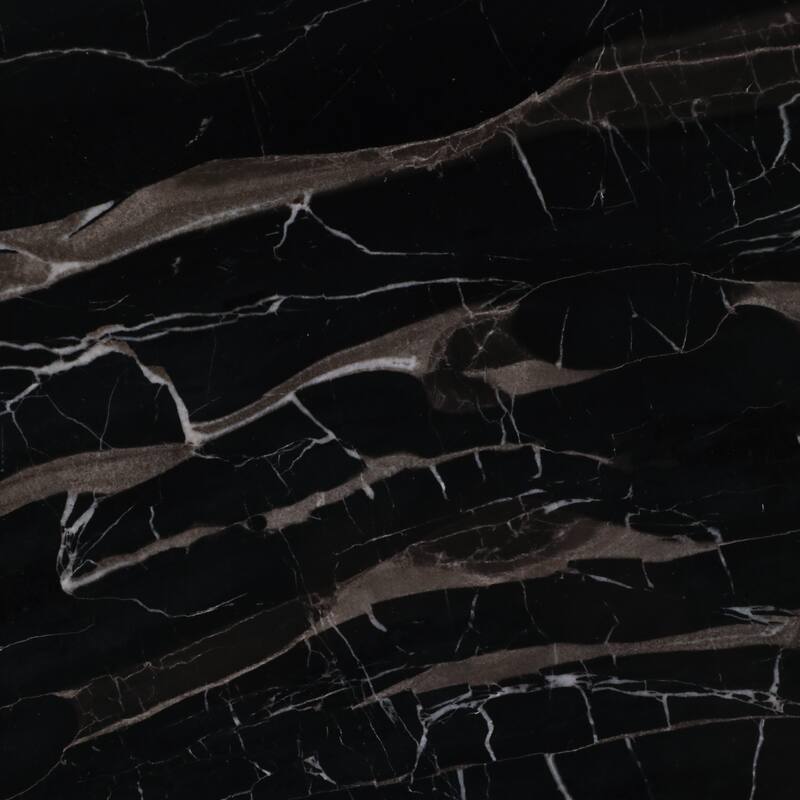 Accent Side Table with Polished Marble Top and Curved Base - 25"