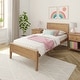 preview thumbnail 1 of 20, Max and Lily Twin-Size Bed with Panel Headboard Pecan