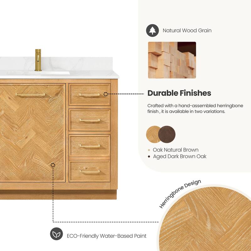 Jakarta Bath Vanity with Quartz Stone Top without Mirror