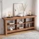 preview thumbnail 3 of 9, 70.86" Solid Wood Sofa Console Table with Open Storage Shelves & Wavy Edge Designs
