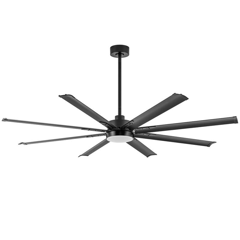 72 in. Integrated LED Indoor Black-Aluminum-Blade Ceiling Fans with Light and Remote