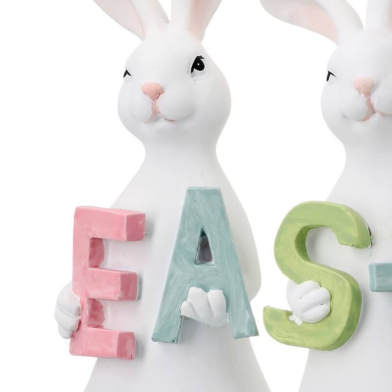 Triple Easter Bunny Welcome Sign 8" - 8