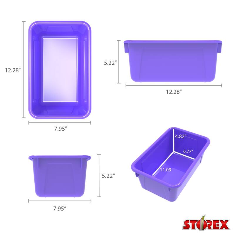 Storex Small Cubby Bin, Purple, Pack of 5