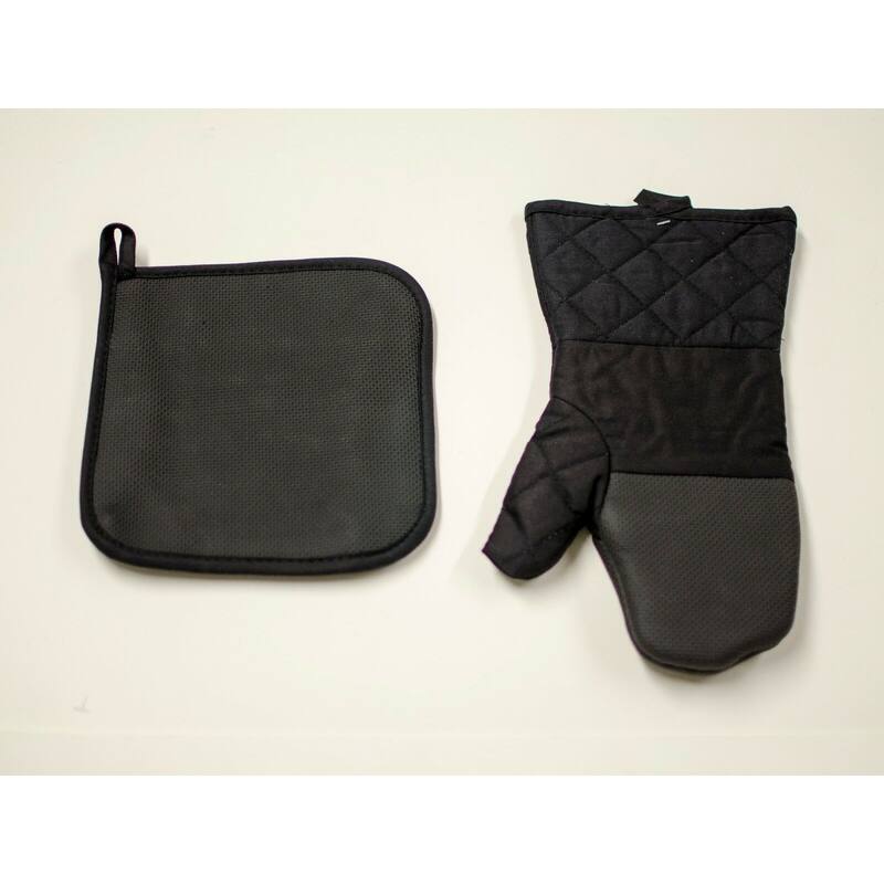 2 Piece Pot Holder & Oven Mitt Heat Resistant Insulation Glove Pad Kitchen Accessories Set