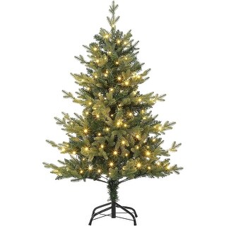 4 Ft Christmas Tree with Lights, 150 Led Lihgts - Green - Bed Bath ...