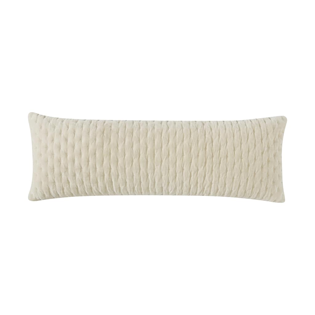 DKNY PURE Velvet Quilt Decorative Bolster Pillow