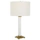 preview thumbnail 1 of 4, Uttermost Crystal Column Table Lamp - 28"H,   Shade 10"H x 15"Dia