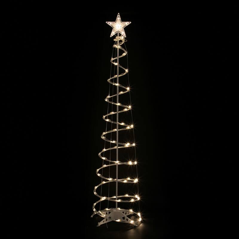 6ft LED Spiral Cone Tree Christmas Decoration Warm White Lights