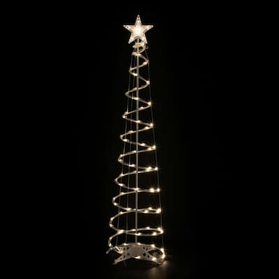 6ft LED Spiral Cone Tree Christmas Decoration Warm White Lights