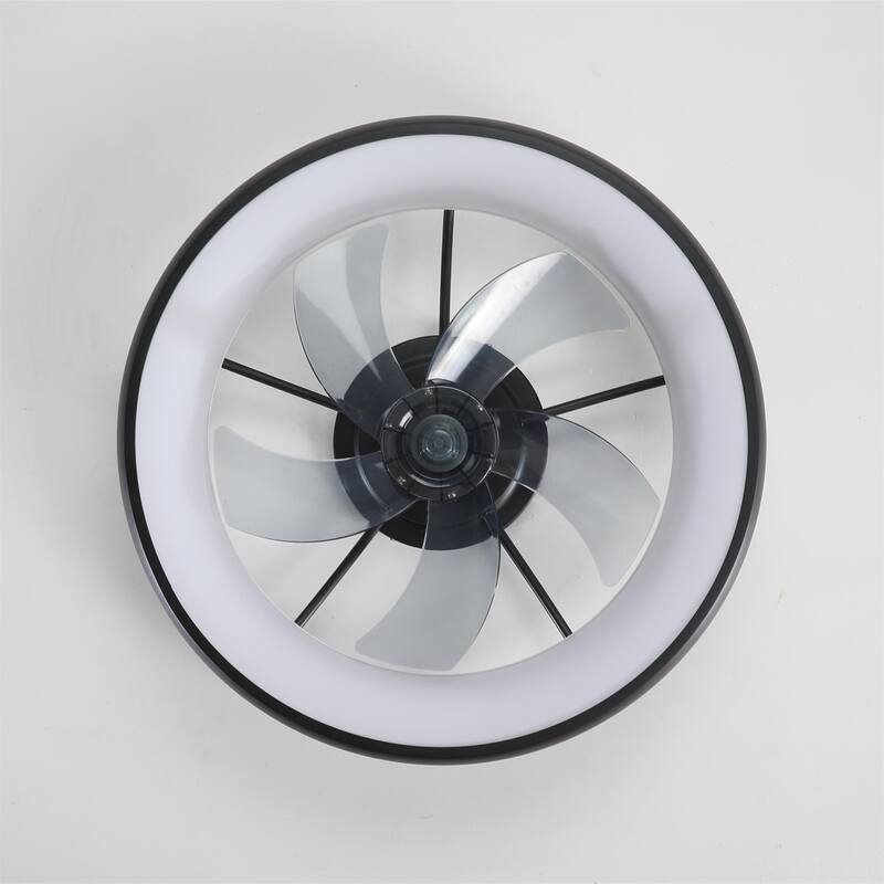Black White Lights Ceiling Fan with Dimmable LED
