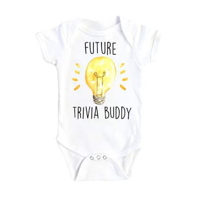 Trivia Buddy - Baby Boy Girl Clothes Infant Bodysuit Funny Cute Newborn