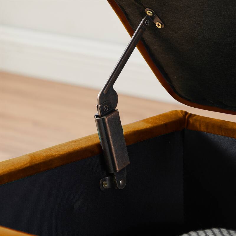 Modern Velvet Ottoman Bench, Storage Ottoman for Home