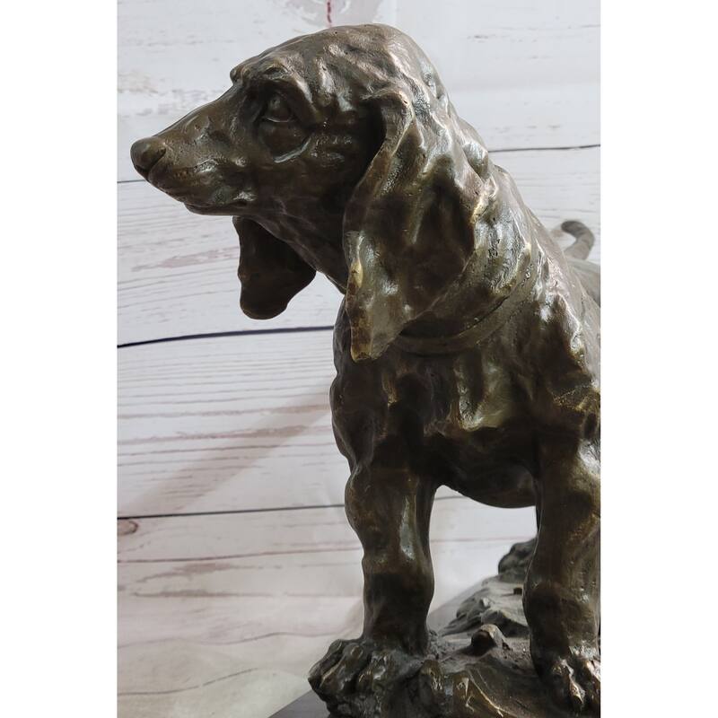 Bet Hound Imitative Dog Figure Art Deco Bronze Sculpture On Marble Base Figurine Gift