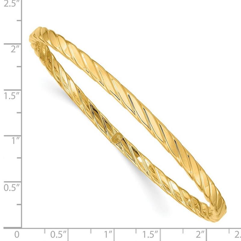 Curata 14k 4mm Cuff Stackable Bangle Bracelet