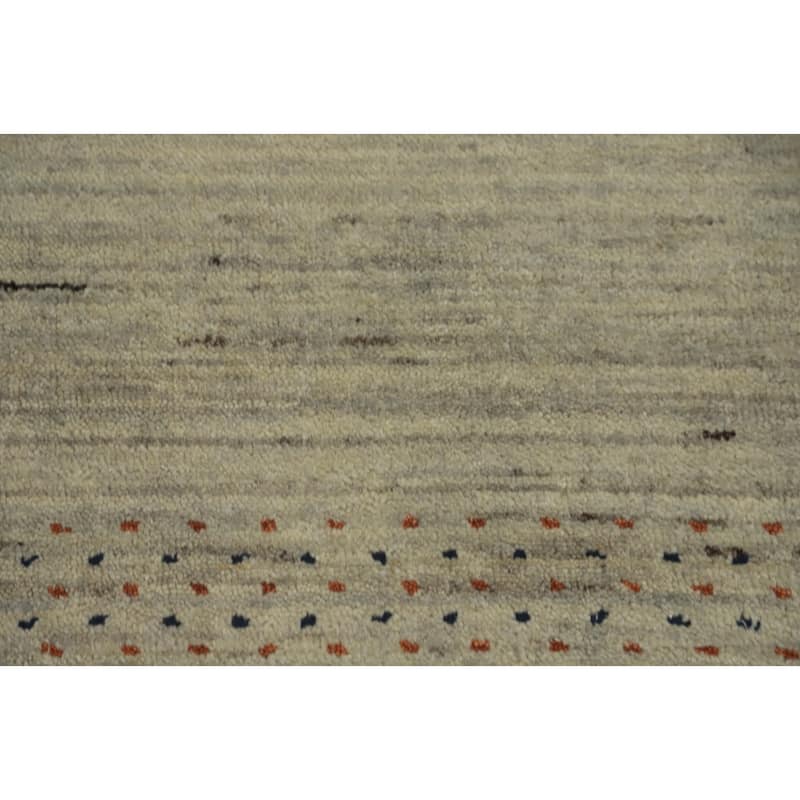 Hand Knotted Oriental 100% Wool Carpet Tribal Animal Pictorial Beige & Ivories Gabbeh Area Rug - 7' 3'' X 5' 3''