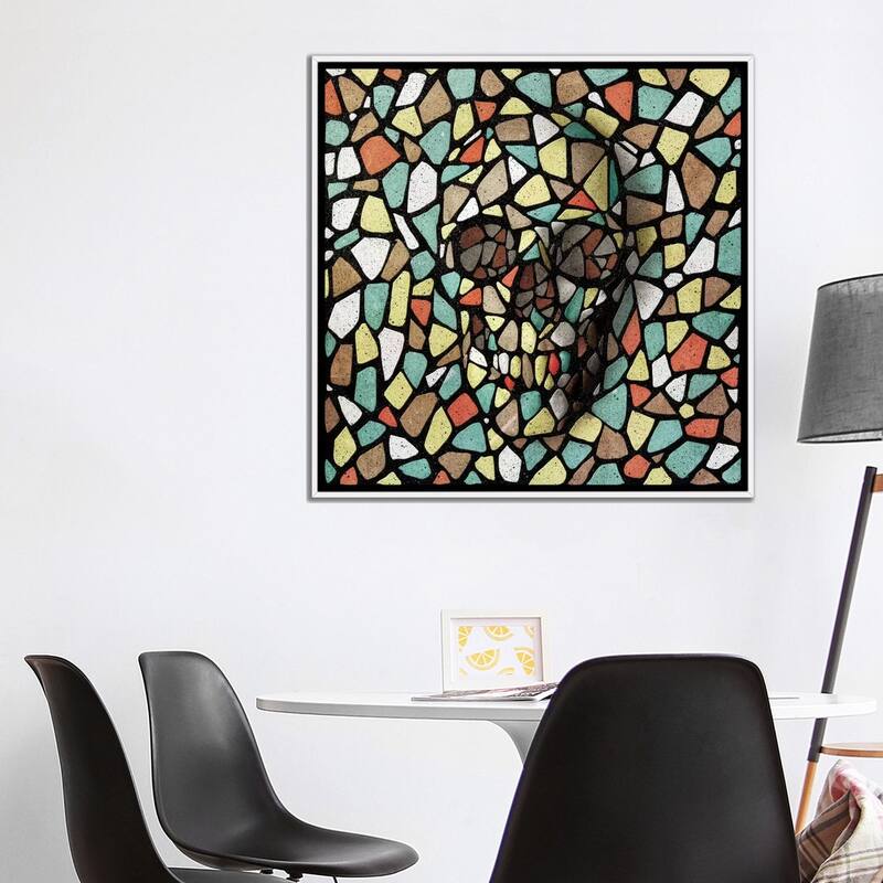 iCanvas "Mosaic Skull Color" by Ali Gulec Framed Canvas Print