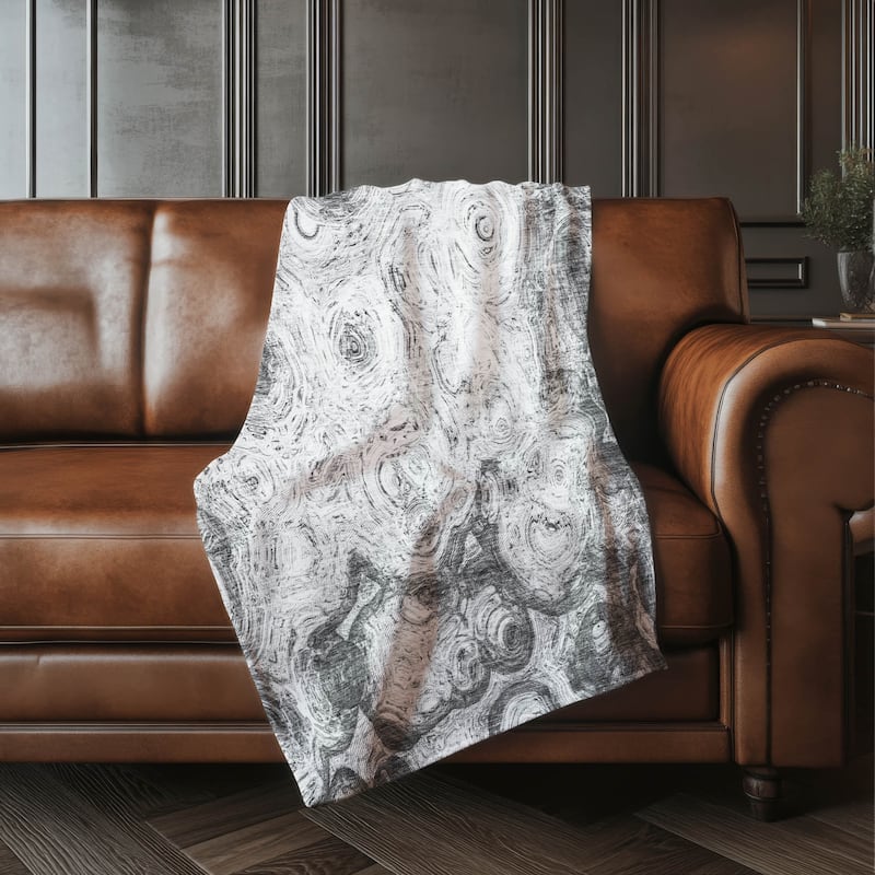 Premium Machine Washable Casual Contemporary Sherpa Throw Blanket - Gray - 4'2" x 5'10"