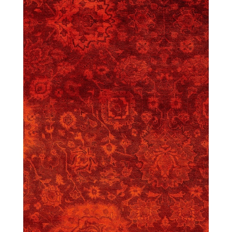 Fine Vibrance, One-of-a-Kind Hand-Knotted Area Rug - Orange, 8' 2" x 10' 4" - 8' 2" x 10' 4"