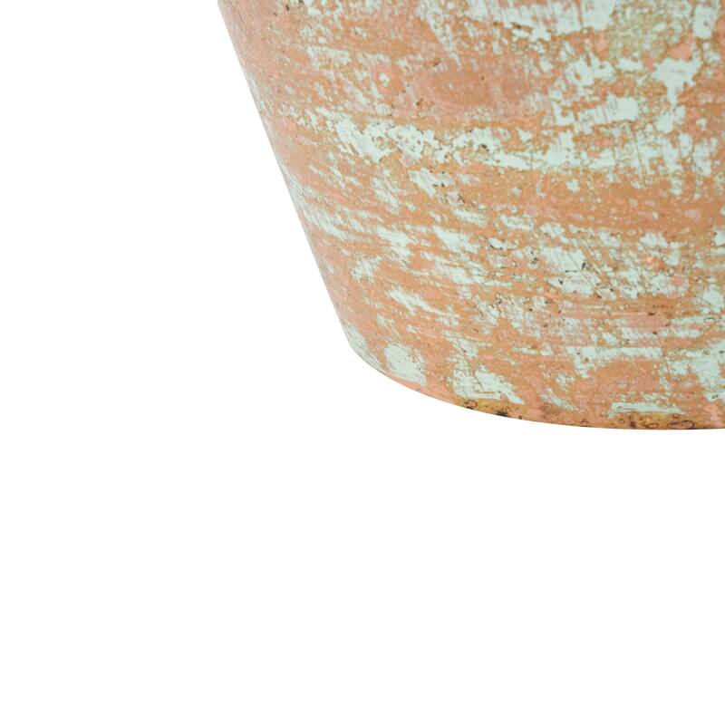 Brown Ceramic Antique Style Textured Patina Decorative Vase