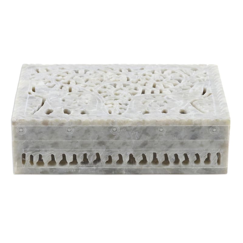 Novica Handmade Royal Greetings Decorative Soapstone Box