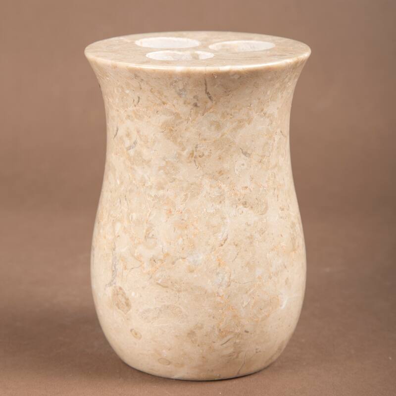 Creative Home Vase Collection Champagne Marble Toothbrush Holder, Tooth Brush Holder - Beige