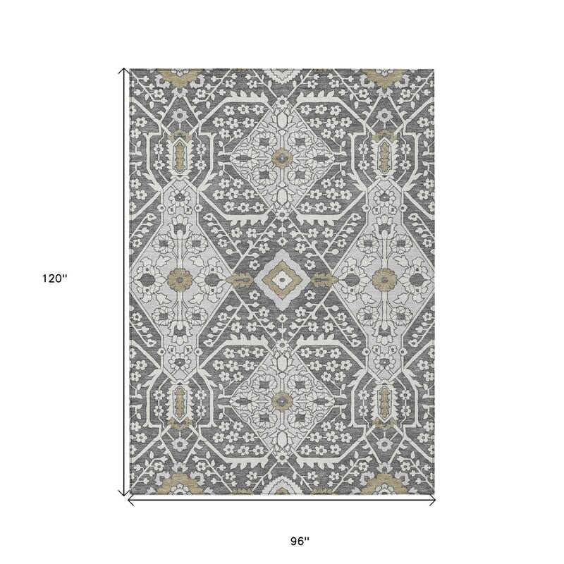 HomeRoots Floral Transitional Rectangle Outdoor Rug