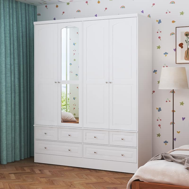 78.7"H Combo Twin Wardrobe Set Elegance Meets Utility Armoires Closet